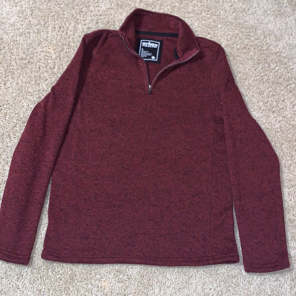 Men’s Urban Pipeline Maroon Fleece Half Zip Sweater Size Small - Picture 2 of 10